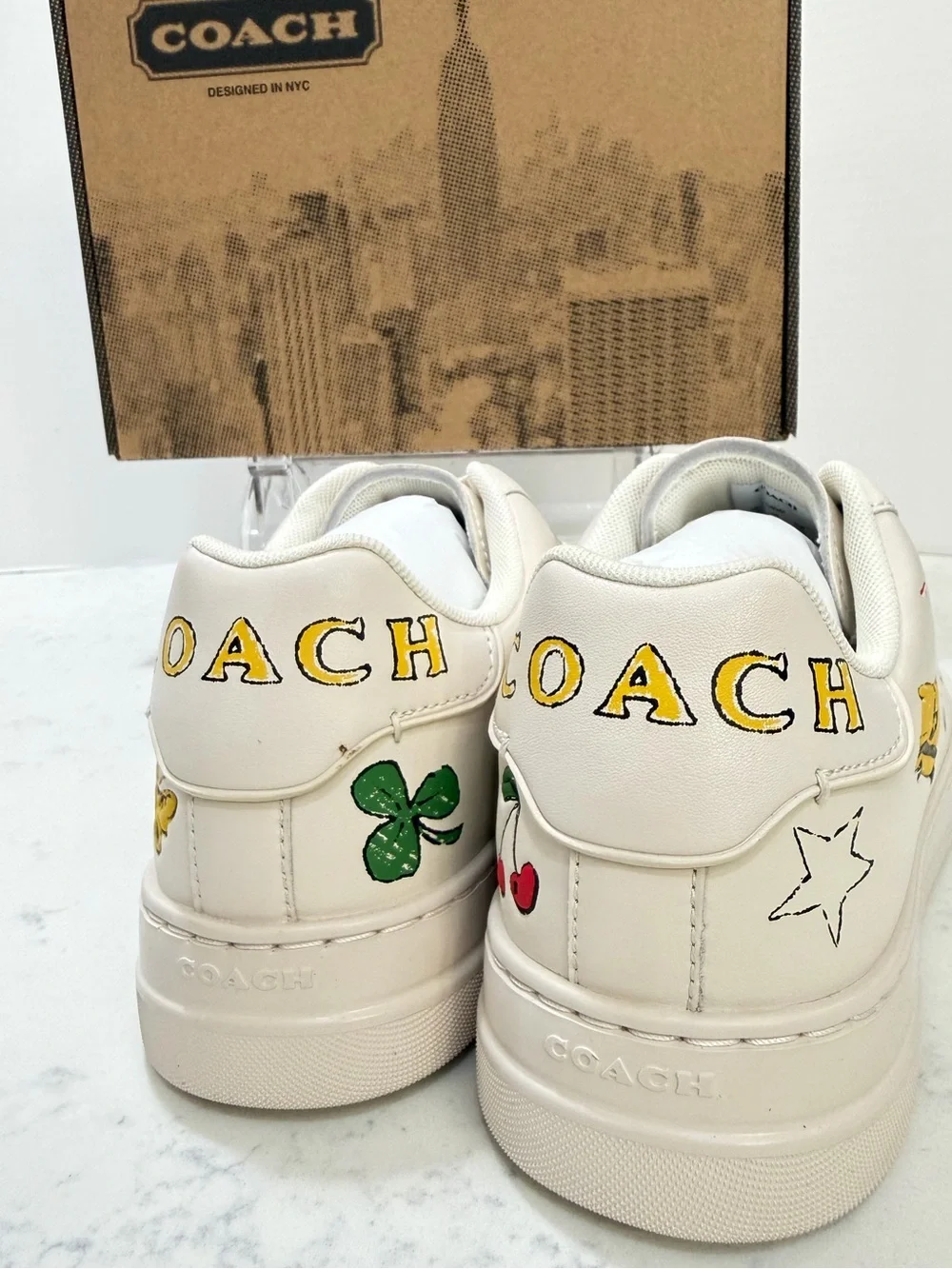 Coach cream graphic 'New York Big Apple' sneakers